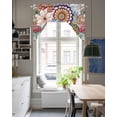 thumbnail image 4 of Boho Floral Swag Valances for Windows, Small Curtains Drapes, Bohemia Colorful Mandalas Botanical Flower Kitchen Window Curtains Over Sink Window Treatment Valance for Bedroom/Bathroom 56"x36", 4 of 5