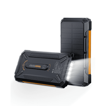 ToughTested 16,000mAh Fast Charging Solar Power Bank with Wireless Charging, 5-Year Warranty, IP65 Waterproof, Eco-Friendly Solar Panel, Multi-Device Support for Camping, Travel & Emergencies