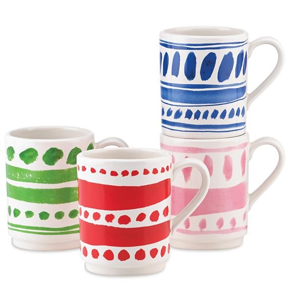 kate spade new york kitchen Pretty Pantry 4 Piece Stacking Coffee Mug Set