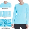 thumbnail image 3 of FEDTOSING Women's Sun Protection UPF 50+ UV/SPF Long Sleeve T-Shirt Blue,up to Size 2XL, 3 of 6