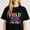 Black-2, variant on Colorful Lettering Graphic for Everyone Funny Skibidi themed Casual Tee print T Shirt