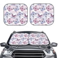 thumbnail image 2 of Xecao Butterflies in Pastel for Foldable Car Sun Shades (2-Pack) offer sun protection with an easy-fold design for convenient windshield shading., 2 of 7