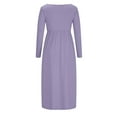 thumbnail image 5 of Mrat Womens Fall Dresses for Wedding Guest, Casual Plus Size Button Long Sleeve Knit Maxi Dress with Pockets S-34 Purple XL, 5 of 6