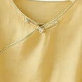 thumbnail image 3 of Embroidered Linen Tops for Women Dressy Casual Ruffle Mid-Sleeve Shirts Crew Neck Pullover Tees,Yellow,XXL, 3 of 5