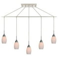 thumbnail image 2 of Woodbridge Lighting Venezia 5-Light Glass Linear Pendant in Satin Nickel/Opal, 2 of 5