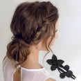 thumbnail image 2 of Unique Bargains 1 Pc Christmas Hair Clips Frosted Flowers Hairdo Clip for Christmas 3.35"x1.97"x1.57" Black, 2 of 6