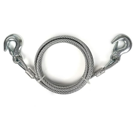 

Towmavin Towing Steel Winch Cable 5/16” x 20ft Wire Rope with 2 Hooks 7000LBS Breaking Strength Heavy Duty Tow Cable