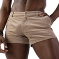 thumbnail image 5 of YTCAMLO Cotton Mens Ribbed Summer Shorts Casual Flat Front Workout Shorts Jogging Sweat Shorts with Pockets Soft Breathable Outdoor, Khaki L, 5 of 7