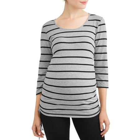 Cinch Waist Top - Maternity Stripe Side Cinch Tunic - Available in Plus Sizes