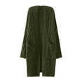 thumbnail image 4 of DHFJKG Women's Solid Color Sweater Coat Loose Fit Knit Cardigan With Knit Knee-Length Long Sleeve With Pockets Fashionable Coats, 4 of 4
