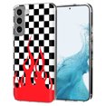 thumbnail image 1 of TalkingCase Thin Slim Case Compatible for Samsung Galaxy S22 5G, Checkers Flame Print, Lightweight, Flexible, Soft, USA, 1 of 7