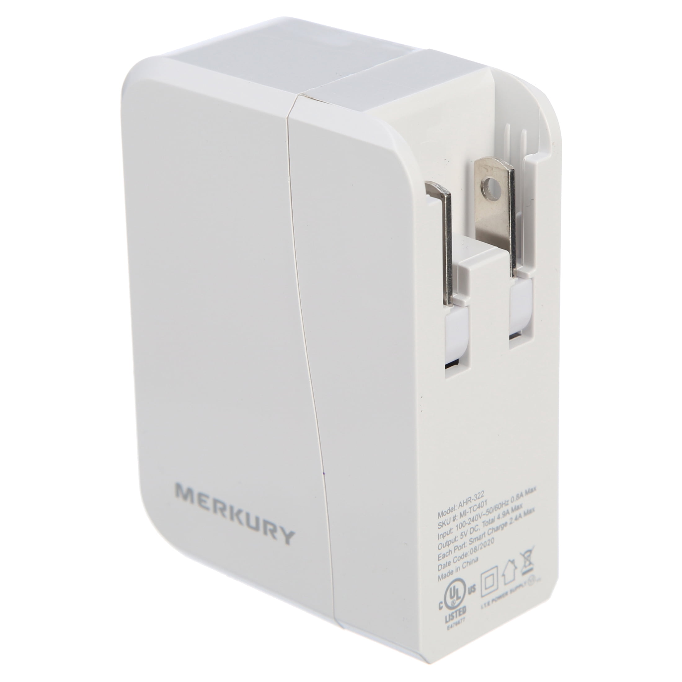 Merkury Innovations 4.9 Amp 4 USB Wall Charger, White