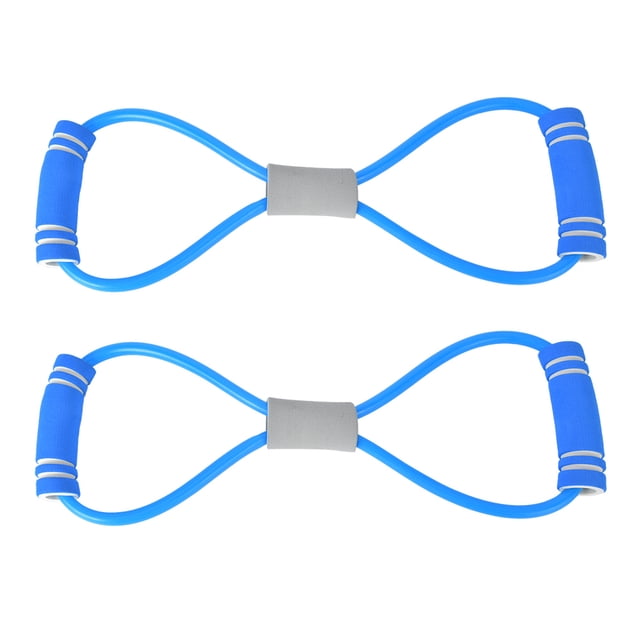 2Pcs 8-Shaped Pull Rope Chest Expander Elasticity Belt Stretching Strap Yoga Fitness Equipmentblue