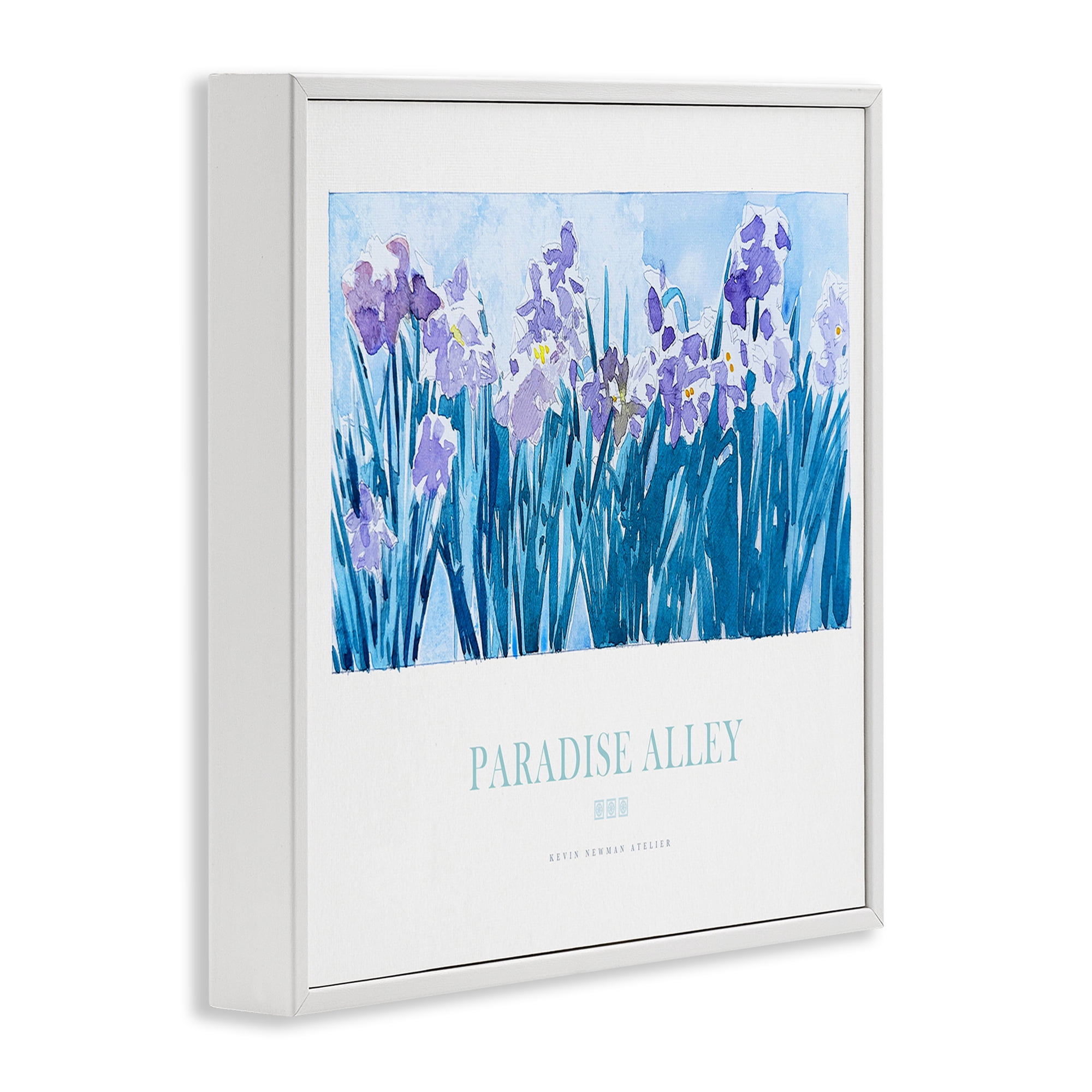 Stupell Industries Paradise Alley Purple Irises White Framed Giclee Art, design by Jadei Graphics