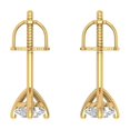 thumbnail image 4 of 14K Solid Gold Screw Back Stud Earrings for Women | 0.5 cttw Round Cut Moissanite | Yellow Gold, 4 of 5