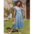 thumbnail image 4 of Zeagoo T Shirt Midi Dress for Women Summer Casual Tiered Dresses A Line Swing Long Dresses with Pockets Short Sleeve Beach Dress, 4 of 6