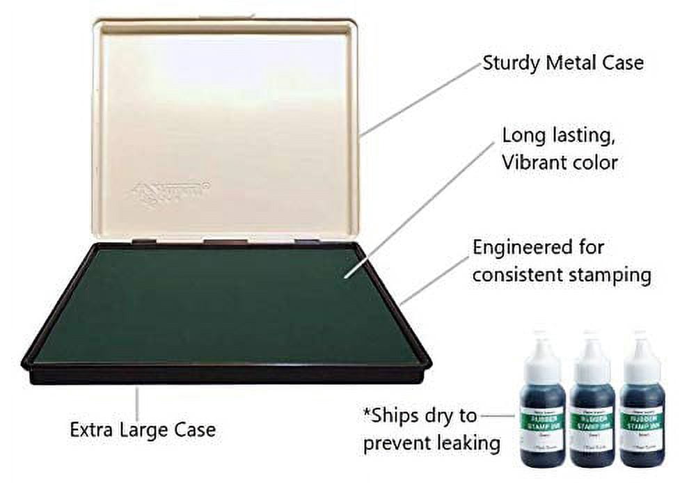 Infusion 8" x 12" Extra Large Industrial Stamp Ink Pad, Your Go to Large Stamp Ink Pad for Bright Color, Even Coverage and Durability, Green Stamp Pad