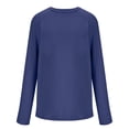 thumbnail image 4 of COMVALUE Women's Bamboo Viscose Long Sleeve Raglan Shirt Slim Fit Layering Top Blue for Size S, 4 of 5
