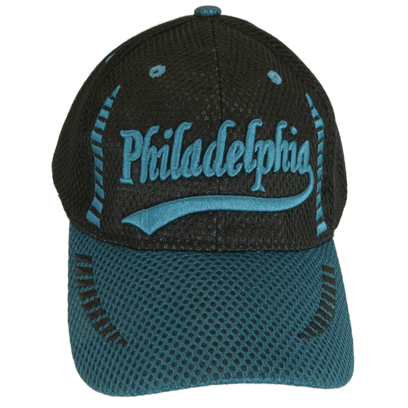 Philadelphia Men's Summer Mesh Adjustable Baseball Cap (Black/Dark Green)
