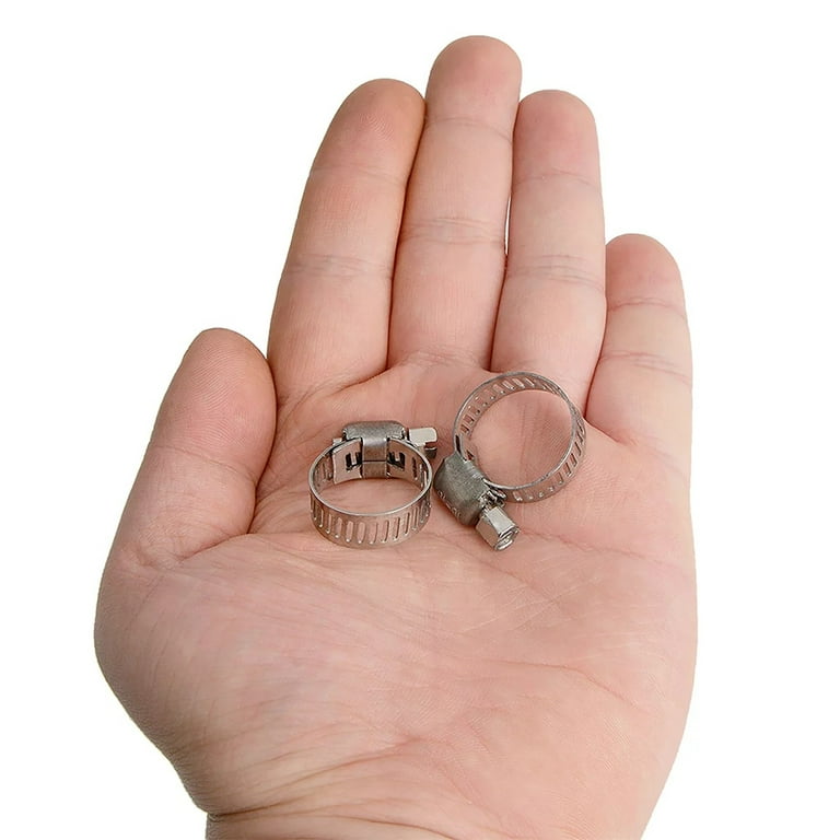 15-Pack Stainless Steel Hose Clamps - 13-19mm (1/2" To 3/4") With Yellow Grip Handles