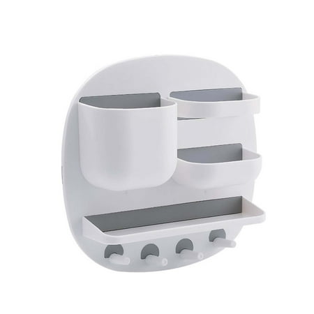 

Kitchen Supplies Collapsible Sink Camping Wall Mounted Multi Grid Storage Rack With 4 Hooks Classification Storage Box Wall Rack
