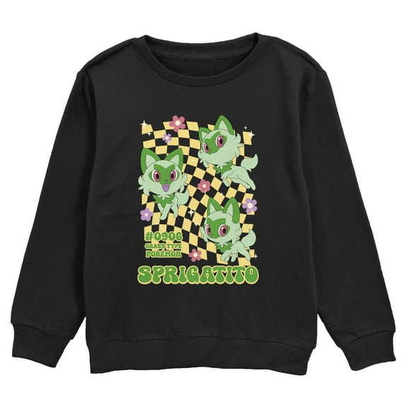 Boy's Pokemon Sprigatito Floral Type Sweatshirt