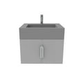 thumbnail image 2 of Nile 24" Gray Wood Floating Vanity with Gray Top and Brushed Nickel Trim, 2 of 10