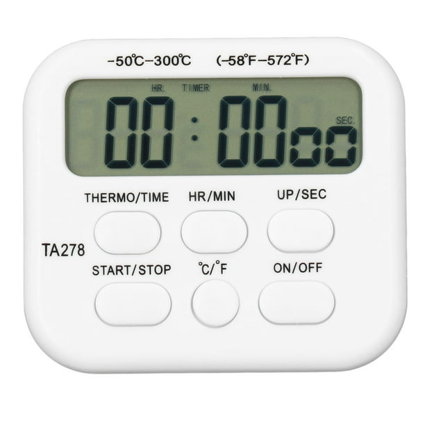 Termómetro Digital De Cocina Con Temporizador, Termómetro Multifuncional De Alta Sensibilidad Con Función De Alarma De Sonda Para Asar Y Hornear
