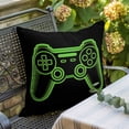 thumbnail image 5 of Game Theme Throw Pillow Cover Green Game Controller Cotton Linen Cushion Cover Throw Pillow Case with Invisible Zipper for Couch Sofa Bed Chair Car 16x16 Inch, 5 of 9