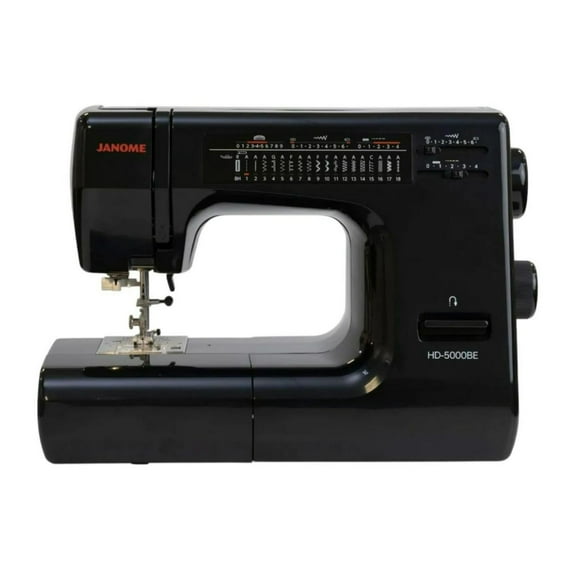 Janome HD-5000 Black Edition Heavy-Duty Sewing Machine with Aluminum Body and 18 Stitches