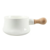 SKISUNO Noodle Bowl with Handle Ceramic Bowl White 1Pcs 6.7x3.8in