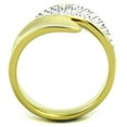 thumbnail image 3 of Womens Gold Rings Two-Tone IP Gold (Ion Plating) 316L Stainless Steel Ring with Top Grade Crystal in Clear TK1912, 3 of 4
