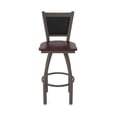 thumbnail image 5 of 870 Hadleigh 36" Swivel Bar Stool with Bronze Finish and Dark Cherry Maple Seat and Black Vinyl Back, 5 of 5
