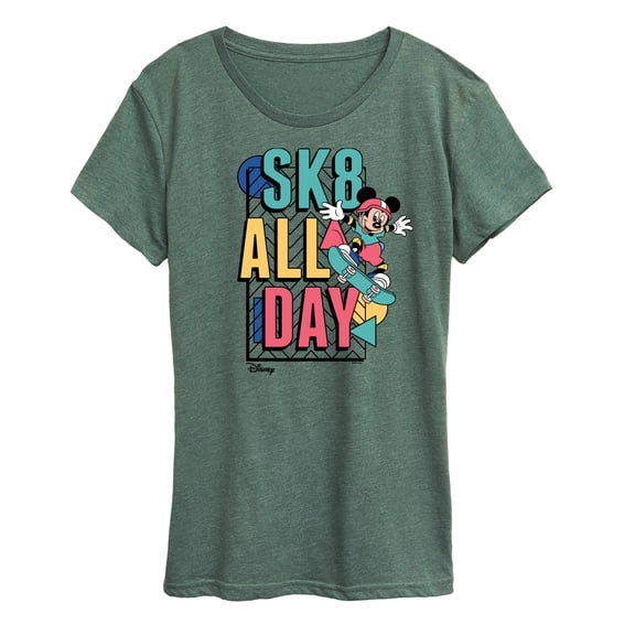 Disney - Mickey & Friends - Sk8 All Day - Skater Mickey - Women's Short Sleeve Graphic T-Shirt