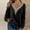 Black, variant on Lilgiuy Women Long Sleeve Lace Stitching V Neck Top Casual Loose Knitted Sweaters Blouse for Cold Weather