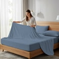 thumbnail image 5 of Color Sense 100% Cotton Percale Single Flat Bedsheet Cool & Crisp King Blue, 5 of 14