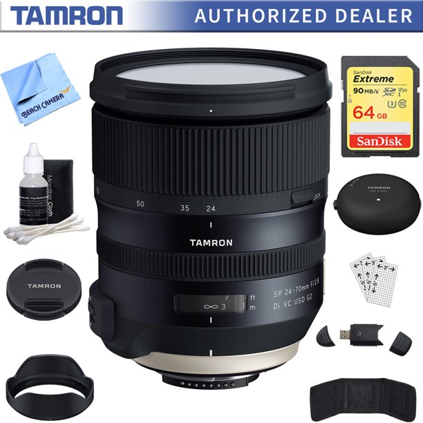 Tamron Sp 24 70mm F 2 8 Di Vc Usd G2 Lens For Nikon Mount Afa032n 700 With Tap In Console Lens Accessory 64gb Memory Memory Card Reader Card Wallet Cleaning Kit And More Walmart Com
