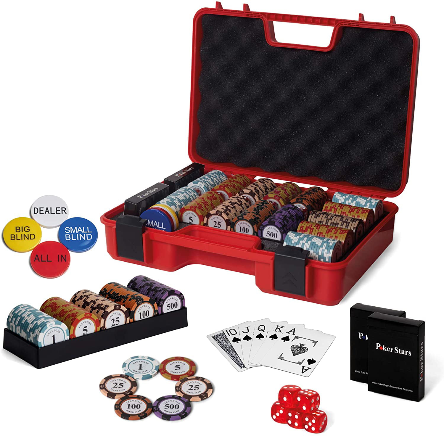 RUNIC Exclusive Poker Set 300 pcs, 14 Gram Clay Poker Chips for Texas  Holdem, Black Jack, Casino Grade Chips, Features a Tasteful Shock Resistant  