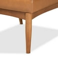 thumbnail image 6 of Baxton Studio Daymond Mid-Century Modern Tan Faux Leather Upholstered and Walnut Brown Finished Wood Dining Chair, 6 of 7
