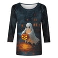 thumbnail image 6 of Jinhomg Halloween T-Shirts for Women 3/4 Sleeve Funny Witch Graphic Tee Shirts Loose Fit Crewneck Daily Shirt Thanksgiving Tops Ladies Holiday Party Gifts Multicolor,XL, 6 of 6