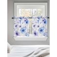 thumbnail image 5 of Purple Blue Spring Floral Tier Curtains 24 Inch Length,Sheer Curtains for Bedroom Living Room Window Summer Flowers Botanical Rod Pocket Drapes Kitchen Curtains Small Half Window 27.5"x24" 2 Panels, 5 of 6