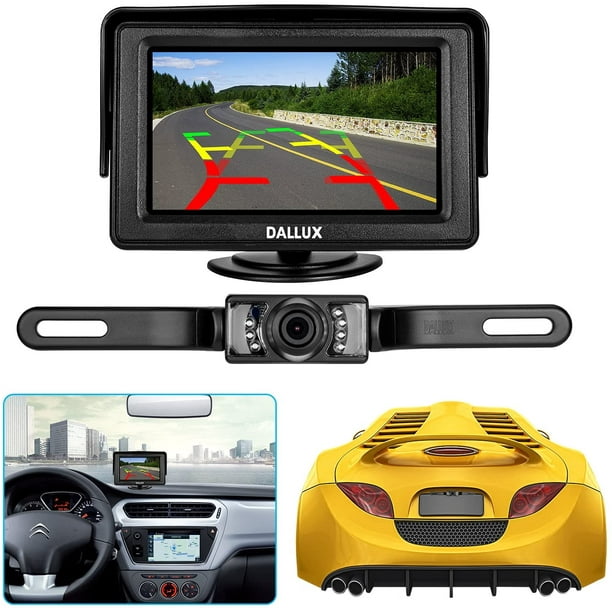Pack plaque d'immatriculation caméra recul voiture avec support plaque et  écran LCD - SANS FIL