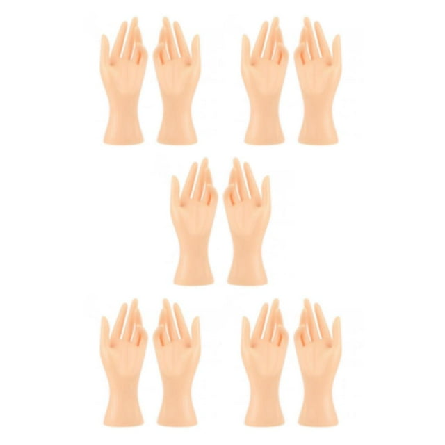 Decodeary 1Pair Female Mannequin Hand Multifunctional for Ring Finger Props Photograph Beige Height 8.46 Inch 5Set