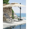 thumbnail image 2 of Edtara Ensemble de 3 Chaises Longues de Patio, Fauteuils Inclinables à Dossier Réglable avec Appui-Bras et Table d'Appoint pour Piscine, Balcon Ou Pelouse, 2 of 7