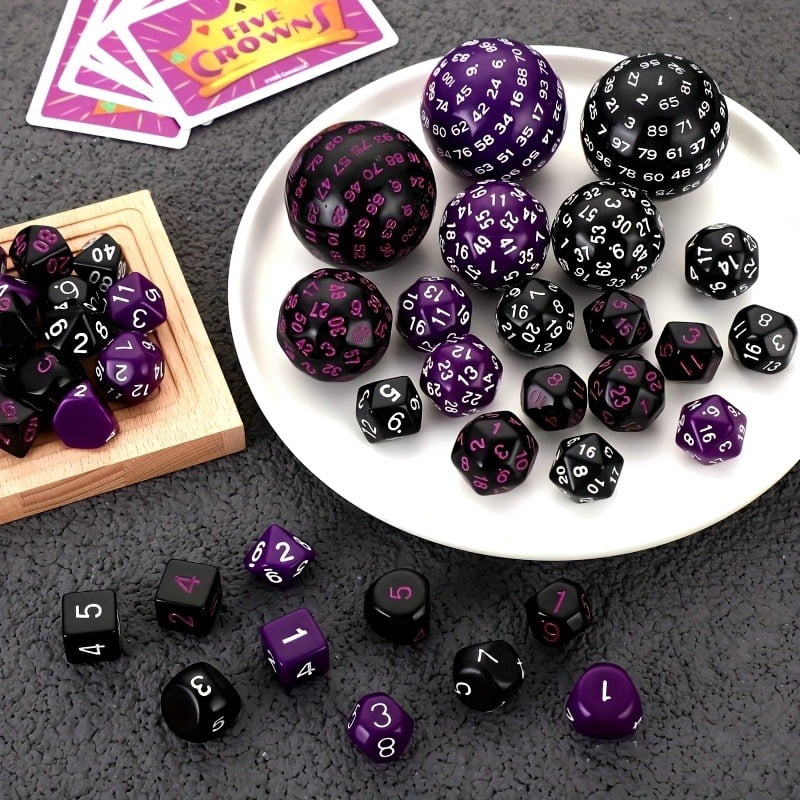 SWAJUJA 3 Set Polyhedral Dice Set, D3-D100 for DND RPG Tabletop Games