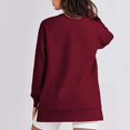 thumbnail image 7 of BKQCNKM Sweatshirt for Women Oversized Sweatshirt for Women's Sweatshirts Long Sleeve Tunic Tops Crew Neck Soft Pullover with Side Zipper Shirt Crewneck Sweatshirts Women, Wine S, 7 of 7