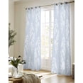 thumbnail image 5 of Light Blue Botanical Sheer Curtains 84 Inch Length 2 Panels Set for Living Room/Bedroom, Pastoral Elegant Spring Floral Kitchen Curtains Grommet Semi-Sheer Curtains Drapes Window Treatments 52"x84"x2, 5 of 7