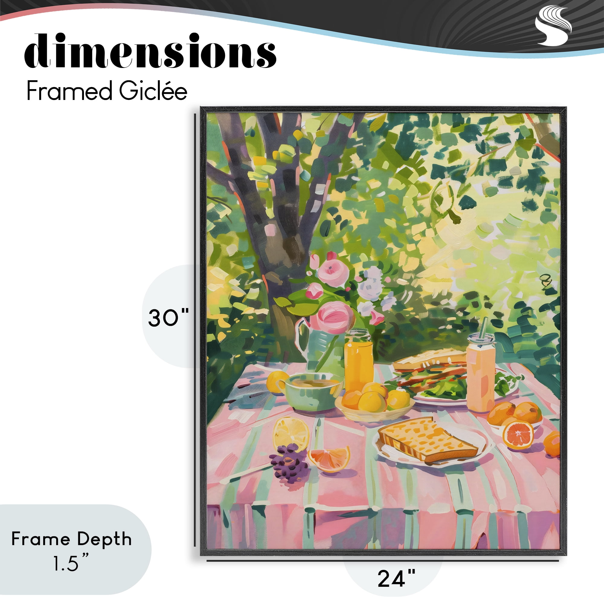 Stupell Industries Breakfast Picnic in Garden Black Framed Giclee Art, design by The Prints Vibe