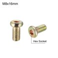 thumbnail image 3 of Unique Bargains M8x16mm Furniture Screw Hex Socket Machine Screws Zinc Plated Fasteners Bolts Full Thread Carbon Steel 20 Pcs, 3 of 4