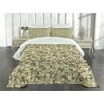 thumbnail image 3 of Ambesonne Camouflage Quilted Bedspread Set 3 Pcs, Faded Colors Classic, King Size, Khaki Olive Green, 3 of 5
